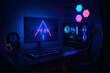 © MS - Modern Gaming PC Room Setup with RGB Neon Lighting and Monitor