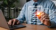 © Msthosneara - Business professional interacting with a holographic checklist interface on a laptop, symbolizing task management and productivity in the digital age