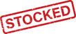 © NasimaH - A distressed red rubber stamp featuring the word STOCKED with a bold rectangular frame