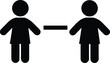© AZIZUL - Simple black silhouette icons depicting two people separated by a dividing line