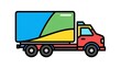 © muhammad - Colorful delivery truck driving on the road with vibrant colors