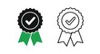 © MdEmran - Two badge icons a solid black version and a line art version