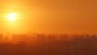© Andrii  - City Skyline Covered in Orange Smog During Intense Heatwave at Sunset