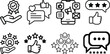 © MR Vector Store - Feedback set of web icons in line style. Feedback and Review icons for web and mobile app. Customer relationship management. Star rating, satisfaction, emotion, testimonials, quick response, chat.