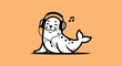 © Zero - Cartoon seal listening to music