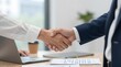 © Studicon - Business people shake hands to seal a deal with a positive partnership