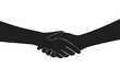 © firman - Minimalist black silhouette illustration of a firm handshake between two people.