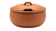© El Casteleiro - Terracotta clay pot with lid and handle on top isolated on transparent background