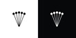 © Engineer Jahid - A simple black and white icon showing five slender sticks with round tops arranged in a fan shape