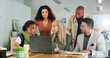 © peopleimages.com - Advertising, manager or people with laptop in office, planning meeting or promotion campaign development. Feedback, branding project or marketing team together for brainstorming, launch idea or pc