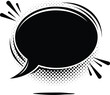 © Goat - A black speech bubble with motion lines and halftone dots, conveying dynamic communication and expression in a comic style illustration
