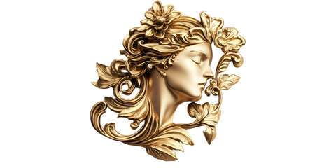  Gold brooch with blank design modern luxury jewelry elegant fashion accessory transparent background