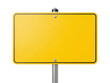 © Poly - Blank yellow road sign isolated on transparent background