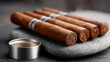 © SashaMagic - Premium cigars arranged on stone slate in elegant setting