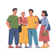 © Design_Studio - Happy Diverse Group of People Standing Together Flat Character Illustration