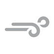 © md - Single wind swirl symbol icon, flat vector design, solid gray color representing air and movement on white background.