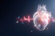 © Bee - Anatomy of the Human Heart: A captivating depiction of the human heart, radiating with energy, accompanied by a dynamic cardiogram, signifying life and vitality.
