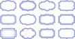 © AB vector designer - Twelve Elegant Blue Decorative Frames and Borders, Perfect for Vintage Labels and Design Projects