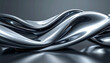 © LuckyStride - 銀色の波が交差する洗練された3D空間