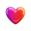 © Mstrubenaakter55 - A vibrant shiny heart with a gradient of pink purple and orange hues on a white background
