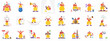 © Sabiqul - A comprehensive set of funny circus clown characters performing various entertaining acts, tricks, and humorous slapstick gags.
