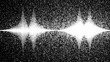 © XUB  - Gritty monochrome sound wave equalizer display with heavy static noise, representing audio or signal processing.