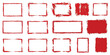 ©  creative  marlia - A collection of red grunge frames and distressed rectangular shapes on a white background