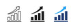 © Chelpanoff - Rising bar chart icon showing business growth and positive trend. Analytics and statistics illustration for finance reports, revenue increase, profit growth, market performance, forecasting.