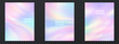 © Rina Antipina - A soft hologram gradient bg set with pastel pink, blue and pearl color, dreamy nacre light and foil shimmer. Hologram gradient bg set with rainbow tone and pearlescent texture.