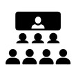 © MstSonia - Minimalist audience icons set with faceless crowd and speaker on stage for business presentation and event concept