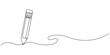 © Vector Man - Pencil vector illustration with continuous one single line drawing isolated on white background., Pencil Continuous Line Art Illustration, Continuous line drawing of pencil icon. Pencil linear icon.