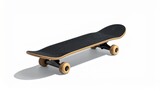 Skateboard isolated on white background showing the essence of skateboarding and youthful energy in minimal style.