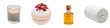 © Druvh - Title: Spa and wellness set with scented candle, rose bath bomb, essential oil, and rolled towel