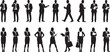 © Hayat Khan - Business People Silhouette Set  Corporate Men and Women Standing and Working Poses Vector Collection