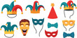 © MDSAJEEB - Vibrant party masks and hats for festive fun and celebration