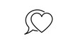 © gudangPIXEL - A heart shape within a speech bubble, black outline on white background