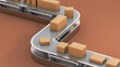 © ADDICTIVE STOCK - Transport and shipping chain moves packages on conveyor system