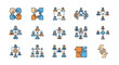 © Shawez khan - Flat design teamwork icons set with people collaboration communication and partnership concepts on white background