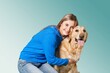 © BillionPhotos.com - Young smiling owner woman with dog, pet concept