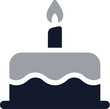 © Ali Aminudin - Simple Flat Style Birthday Cake with Candle Icon Illustration