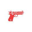 © Engineer Jahid - A red handgun with white outline on a solid white background