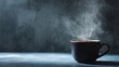 © Akanei - crema. Steaming coffee cup on a dark surface, capturing the essence of a cozy morning ritual. bar promotions, beverage menus, designed for food & beverage menus and cafe branding.