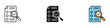 © Graphinest - Document inspection icon vector. Checklist verification, Magnifying glass review symbol. Vector illustration.