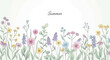 © Nira - Delicate Watercolor Wildflowers and Greenery Border with Summer Text