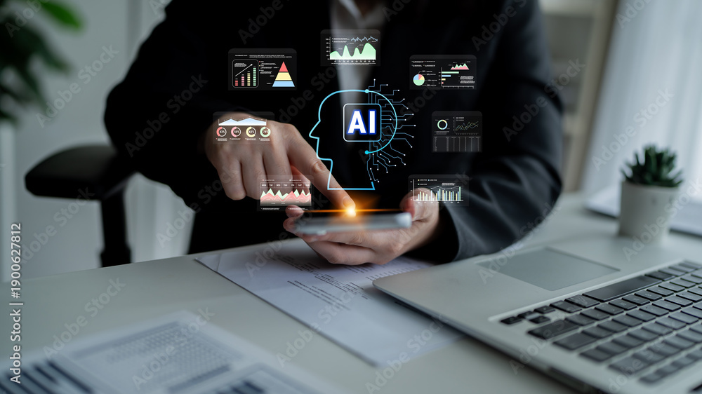 AI powered business intelligence for advanced data analysis. A concept ...