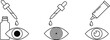 © MstBabli - Eye drop application icon set showing ophthalmic medicine treatment vision care symbols vector illustration minimal outline design