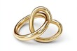 © Bombom - Gold, shiny interlocking heart-shaped links on white backdrop, with soft shadow