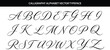 © Hamza - Elegant Calligraphy Capital Alphabet Letters. Handwritten Script Typeface with Smooth Flowing Strokes. Luxury Cursive Uppercase Font for Branding and Invitations.