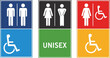 © Vectors Collection - Inclusive restroom signs: A clear and inclusive set of restroom signs, ensuring accessibility for all individuals regardless of gender or physical ability.