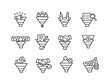 © MarryBerry - Sales Funnel. Line outline icon set of Sales Funnel: awareness stage, lead generation, prospect interest,
